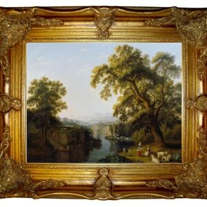 Serene Landscape Art Print with Lush Greenery